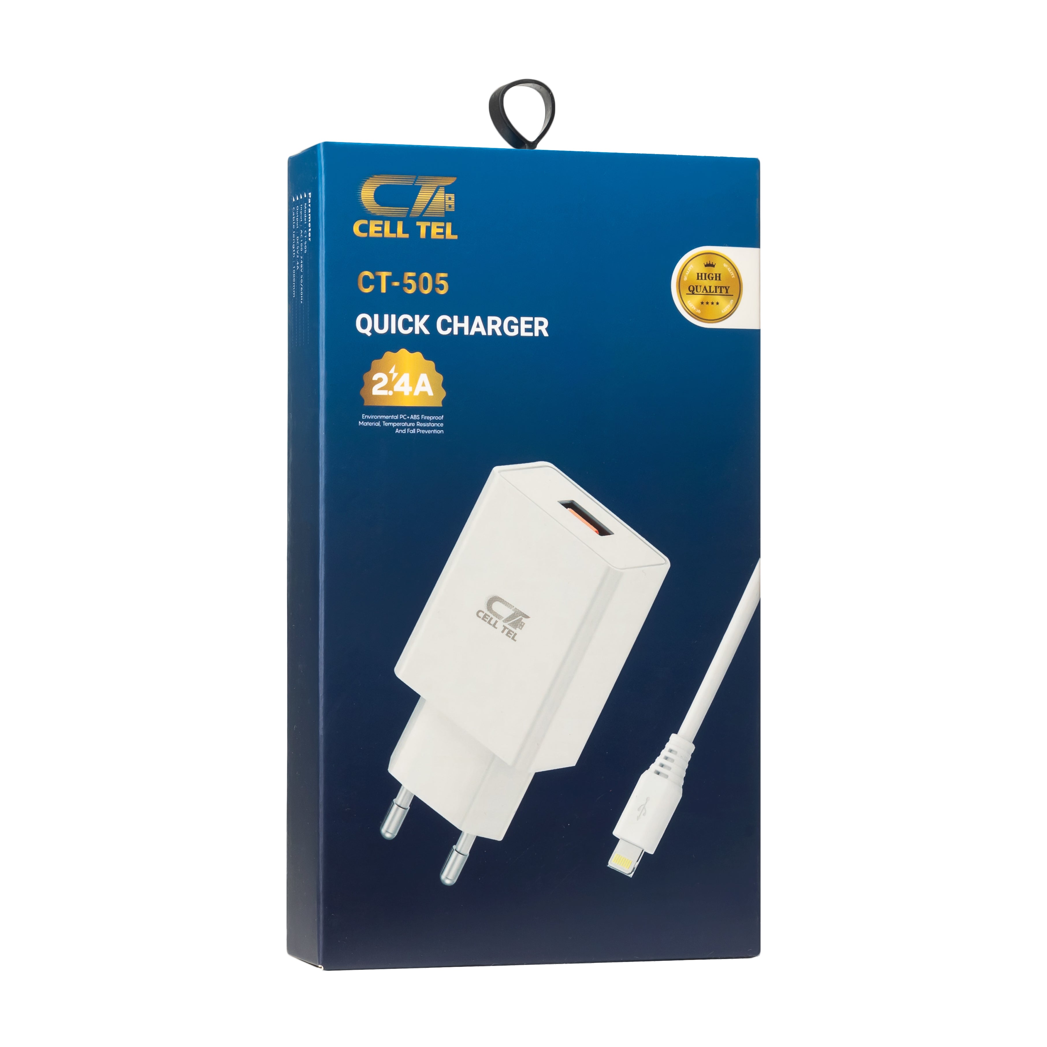 شاحن سل تل CT-505 كابل Lightning للشحن السريع 2.4 أمبير شاحن سل تل CT-505 كابل Lightning للشحن السريع 2.4 أمبير